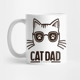 Retro black Cat Dad Mug